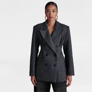 NWT KBB by KAHLANAx Target Women's 'The Corset Blazer' - Gray Herringbone LARGE